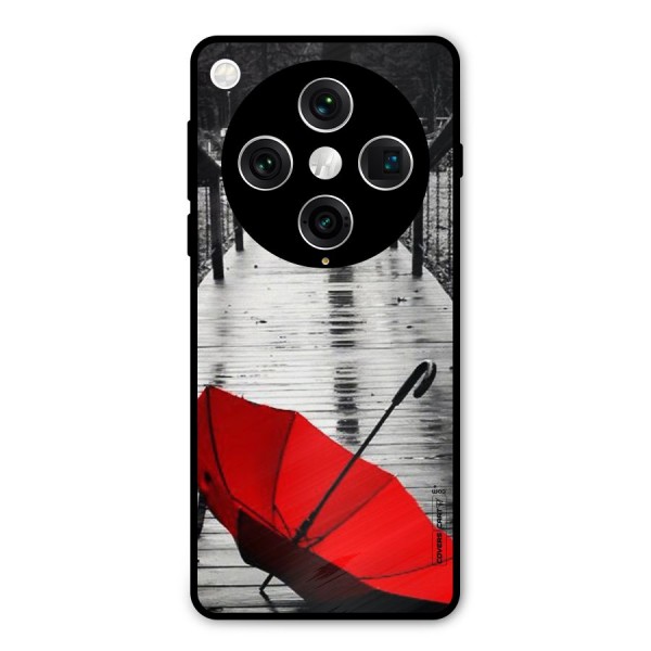 Rainy Red Umbrella Metal Back Case for Oppo Find X8 Pro