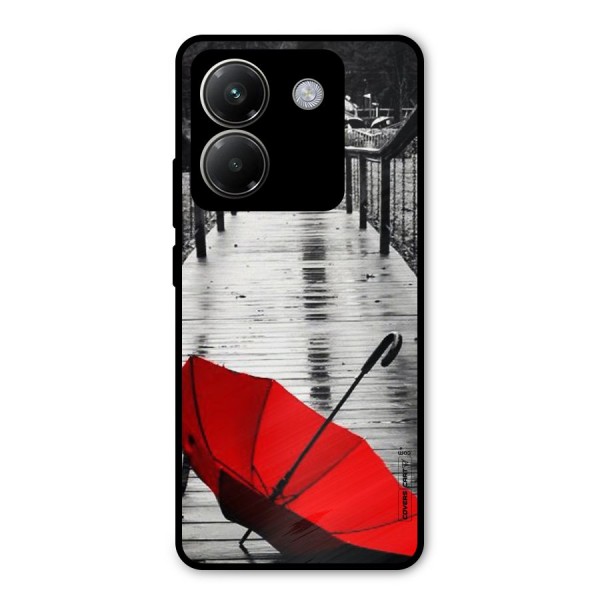 Rainy Red Umbrella Metal Back Case for Poco M7 Pro 5G
