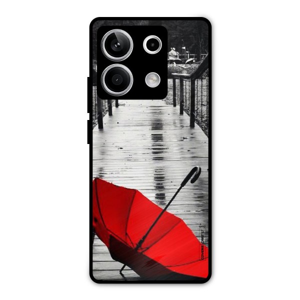 Rainy Red Umbrella Metal Back Case for Redmi Note 13 5G