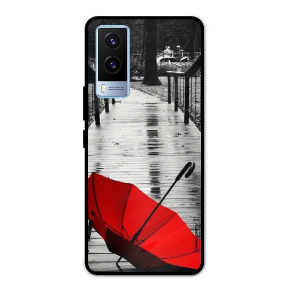 Rainy Red Umbrella Metal Back Case for Vivo V21e 5G