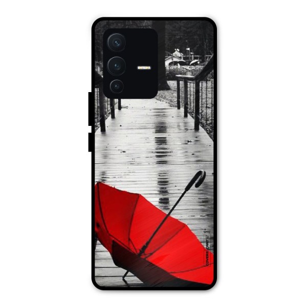 Rainy Red Umbrella Metal Back Case for Vivo V23 Pro