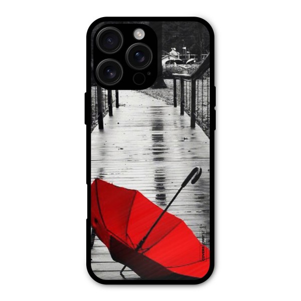 Rainy Red Umbrella Metal Back Case for iPhone 16 Pro Max