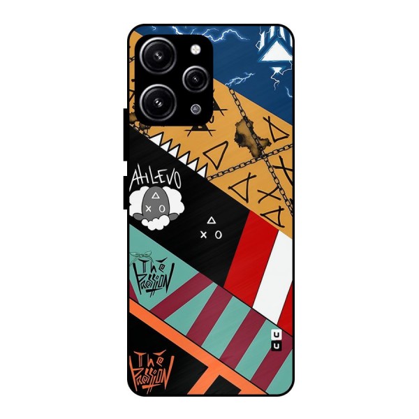 Random Abstracts Art Slant Stripes Glass Back Case for Redmi 12 4G