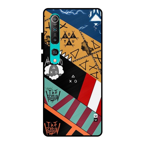 Random Abstracts Art Slant Stripes Metal Back Case for Mi 10