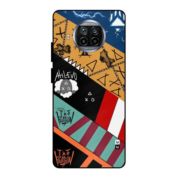 Random Abstracts Art Slant Stripes Metal Back Case for Mi 10i