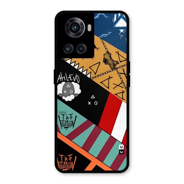 Random Abstracts Art Slant Stripes Metal Back Case for OnePlus 10R