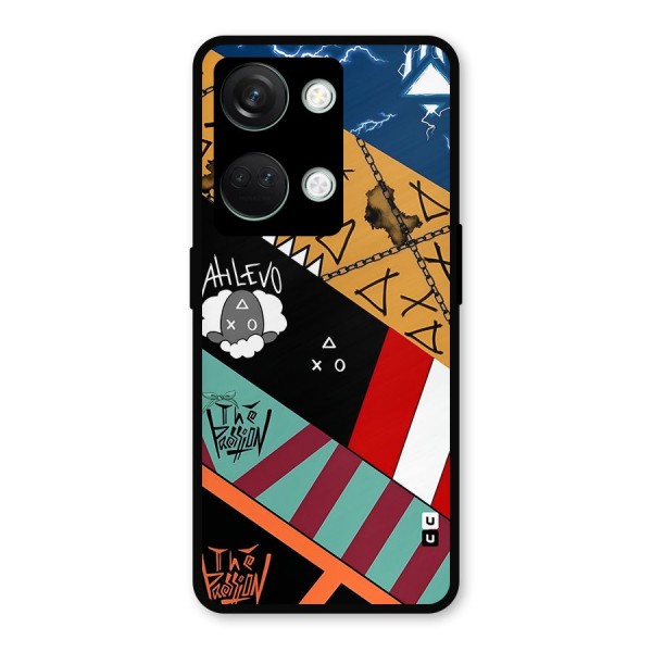 Random Abstracts Art Slant Stripes Metal Back Case for OnePlus Nord 3