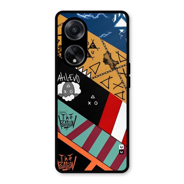Random Abstracts Art Slant Stripes Metal Back Case for Oppo F23
