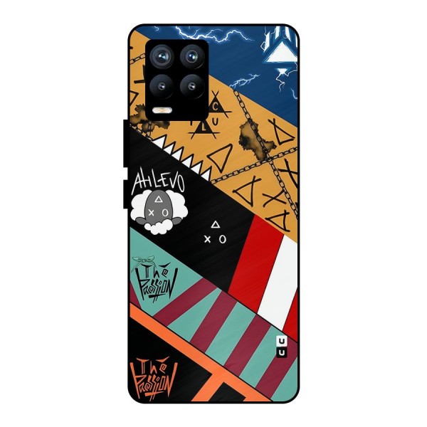 Random Abstracts Art Slant Stripes Metal Back Case for Realme 8 Pro