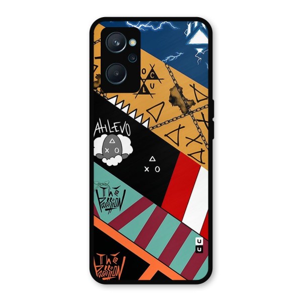 Random Abstracts Art Slant Stripes Metal Back Case for Realme 9i