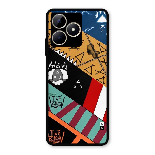 Random Abstracts Art Slant Stripes Metal Back Case for Realme C53