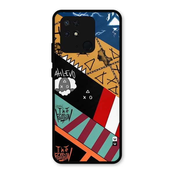 Random Abstracts Art Slant Stripes Metal Back Case for Redmi 10 Power