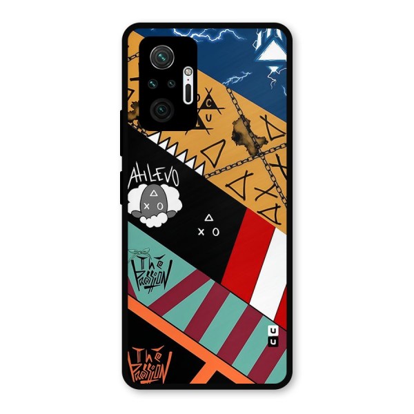 Random Abstracts Art Slant Stripes Metal Back Case for Redmi Note 10 Pro Max