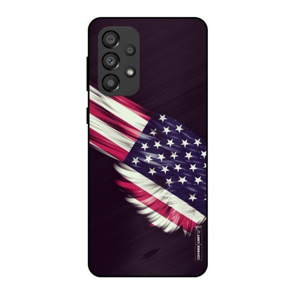 Red And White Stripes Stars Metal Back Case for Galaxy A33 5G