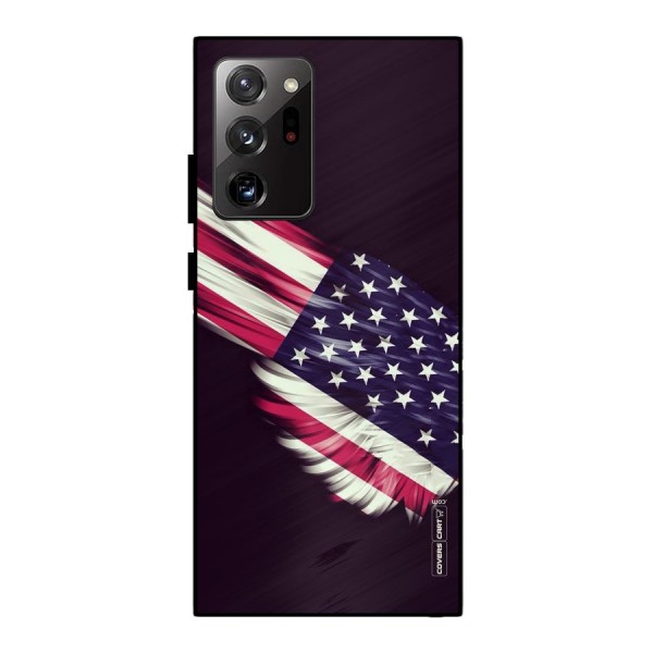 Red And White Stripes Stars Metal Back Case for Galaxy Note 20 Ultra