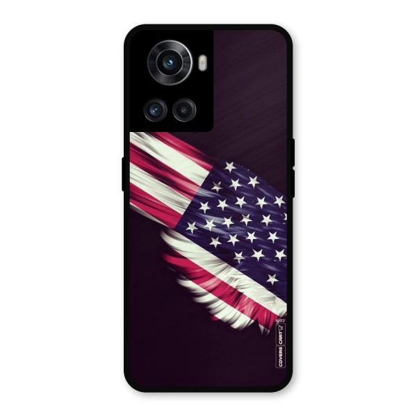 Red And White Stripes Stars Metal Back Case for OnePlus 10R