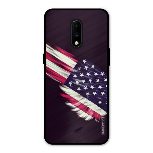 Red And White Stripes Stars Metal Back Case for OnePlus 7