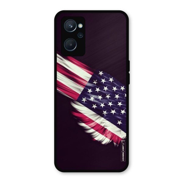 Red And White Stripes Stars Metal Back Case for Realme 9i