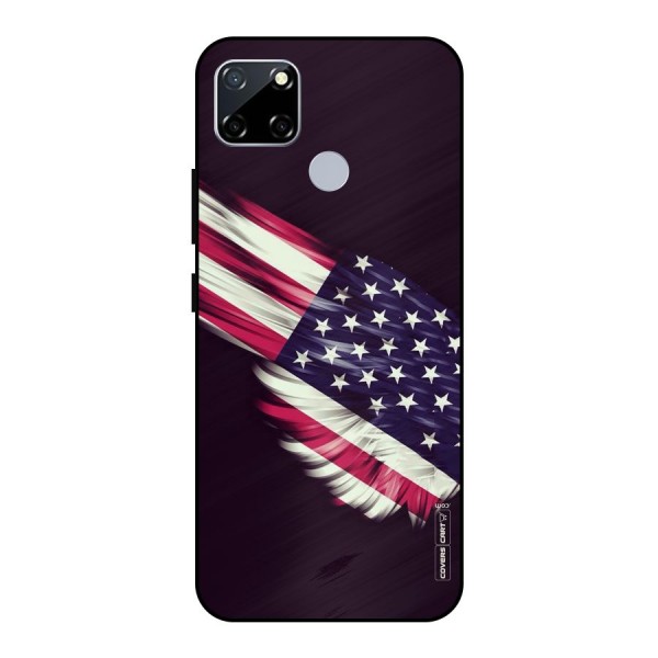 Red And White Stripes Stars Metal Back Case for Realme Narzo 30A