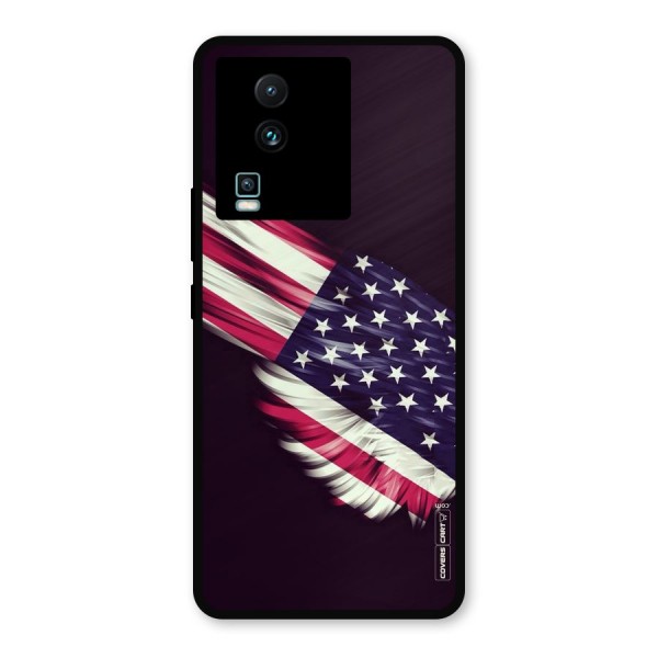 Red And White Stripes Stars Metal Back Case for iQOO Neo 7 Pro