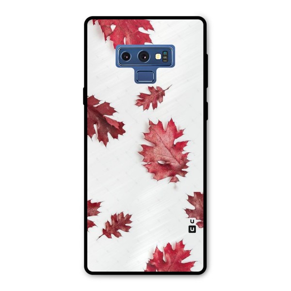 Red Appealing Autumn Leaves Metal Back Case for Galaxy Note 9