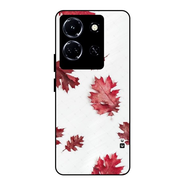Red Appealing Autumn Leaves Metal Back Case for Infinix Note 30 5G