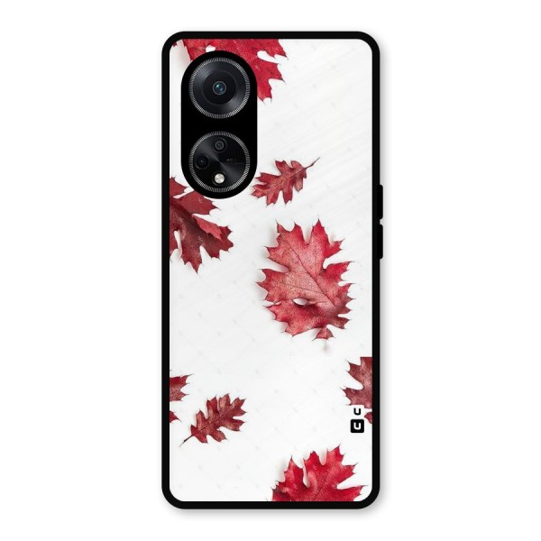 Red Appealing Autumn Leaves Metal Back Case for Oppo F23