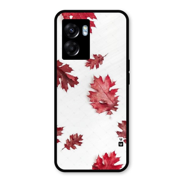 Red Appealing Autumn Leaves Metal Back Case for Realme Narzo 50 5G