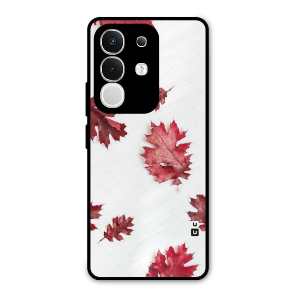 Red Appealing Autumn Leaves Metal Back Case for iQOO Z10x