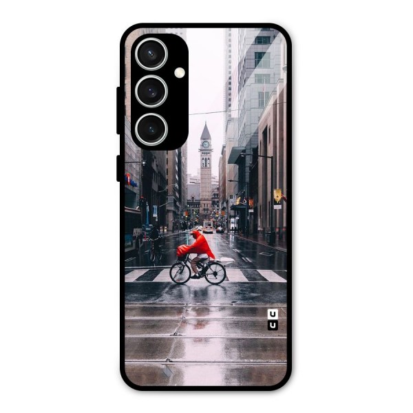 Red Bicycle Street Glass Back Case for Galaxy S23 FE