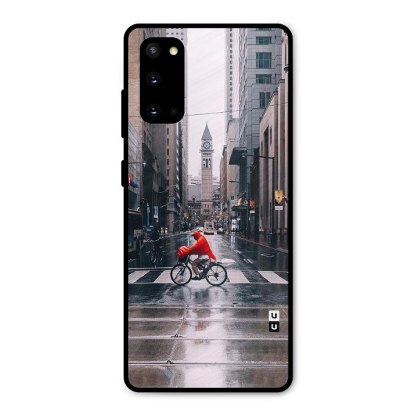 Red Bicycle Street Metal Back Case for Galaxy S20