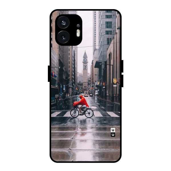 Red Bicycle Street Metal Back Case for Nothing Phone 2