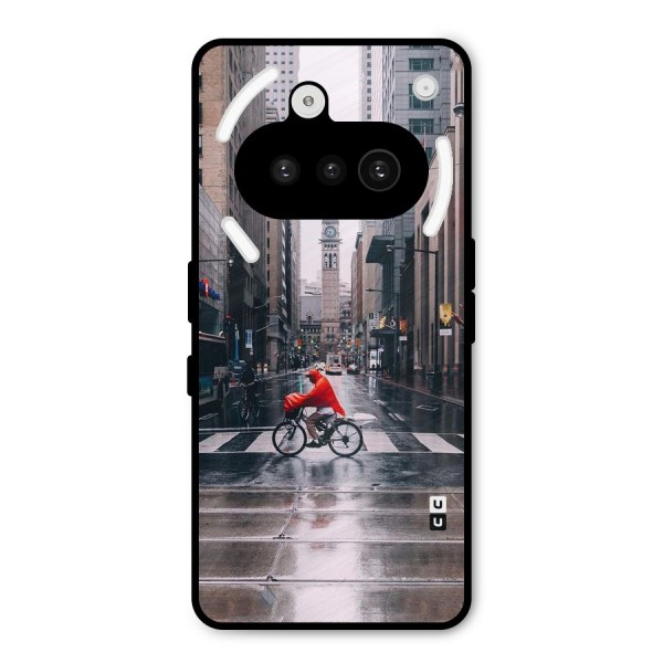 Red Bicycle Street Metal Back Case for Nothing Phone 3a