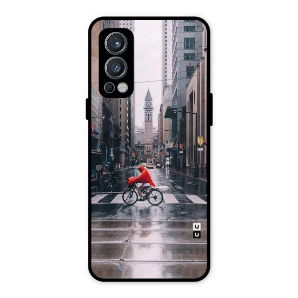 Red Bicycle Street Metal Back Case for OnePlus Nord 2 5G