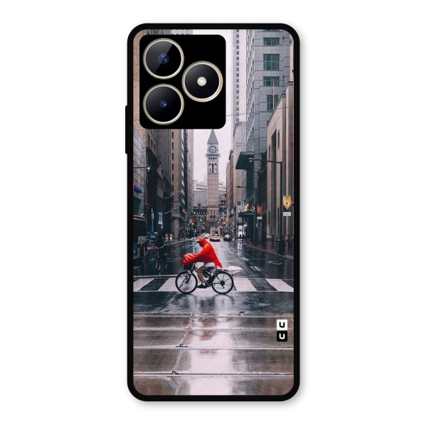 Red Bicycle Street Metal Back Case for Realme C53