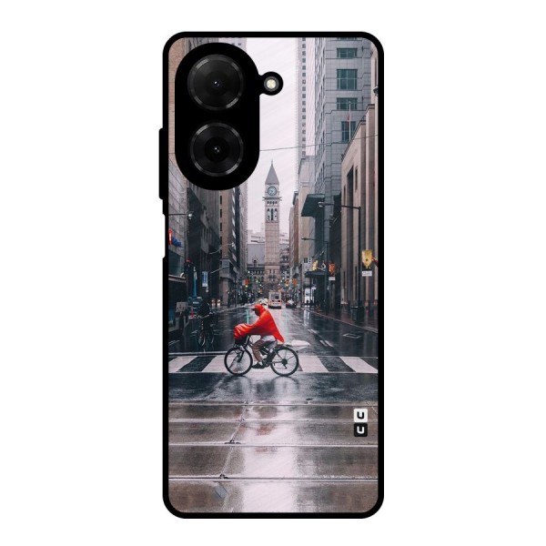 Red Bicycle Street Metal Back Case for Redmi A5 4G