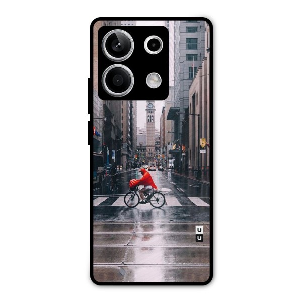 Red Bicycle Street Metal Back Case for Redmi Note 13 5G