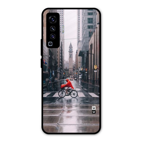 Red Bicycle Street Metal Back Case for Vivo X50
