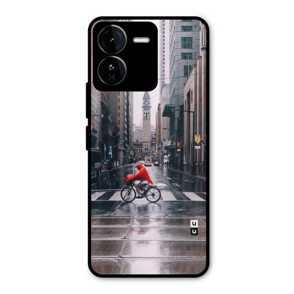 Red Bicycle Street Metal Back Case for iQOO Z9
