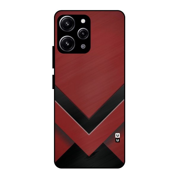 Red Black Fold Glass Back Case for Redmi 12 4G