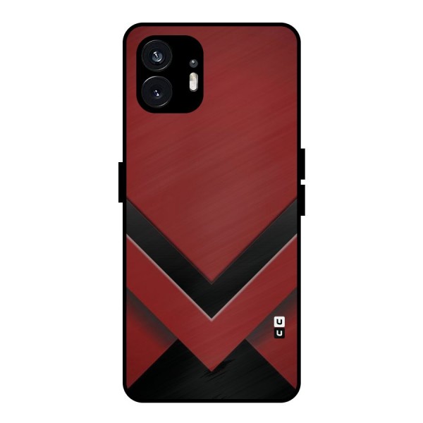 Red Black Fold Metal Back Case for Nothing Phone 2