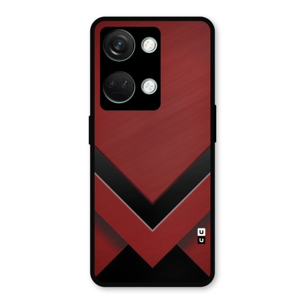 Red Black Fold Metal Back Case for OnePlus Nord 3