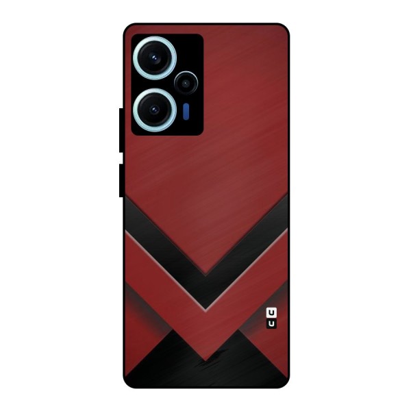 Red Black Fold Metal Back Case for Poco F5