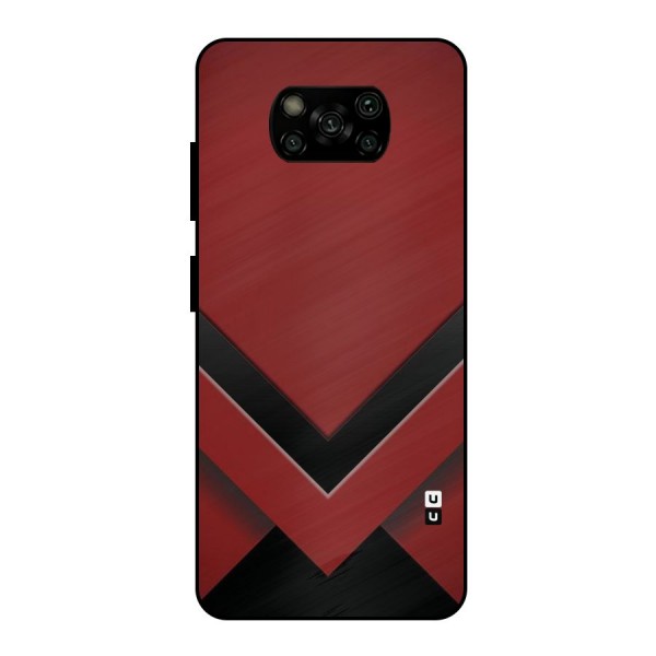 Red Black Fold Metal Back Case for Poco X3