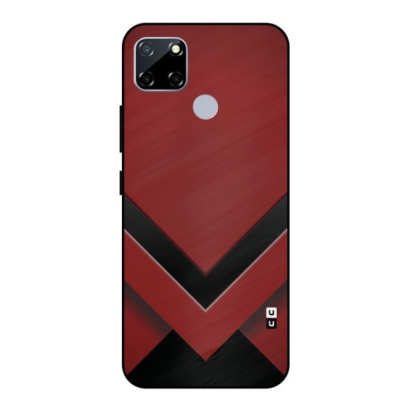 Red Black Fold Metal Back Case for Realme Narzo 30A
