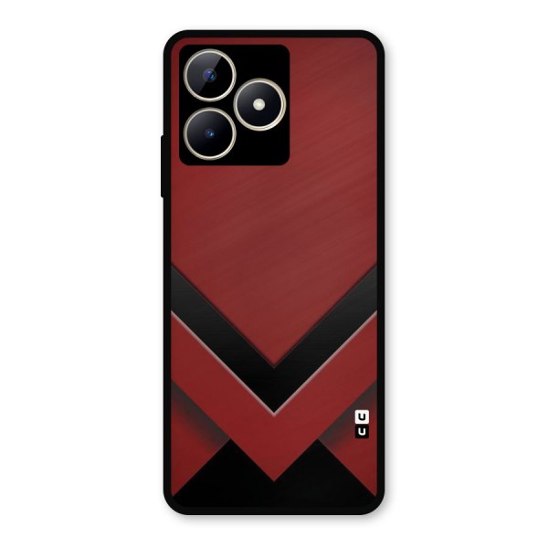 Red Black Fold Metal Back Case for Realme Narzo N53