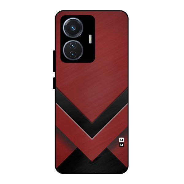Red Black Fold Metal Back Case for iQOO Z6 44W