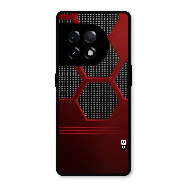 Red Black Hexagons Metal Back Case for OnePlus 11R