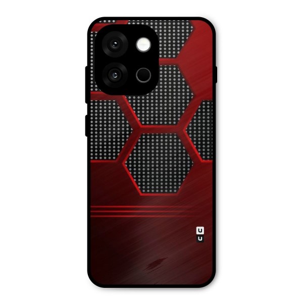 Red Black Hexagons Metal Back Case for OnePlus 13s