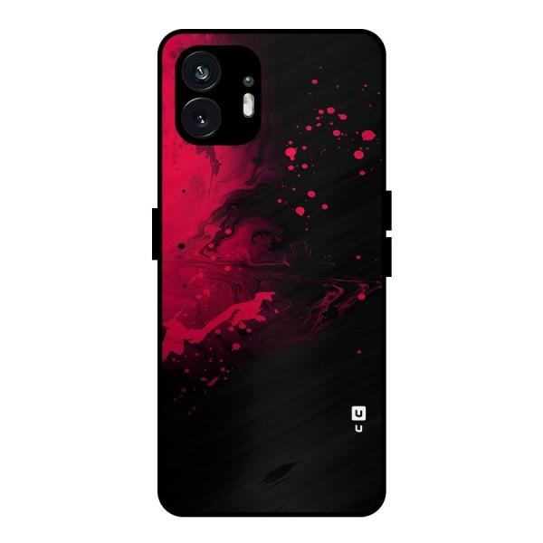 Red Black Splash Art Metal Back Case for Nothing Phone 2